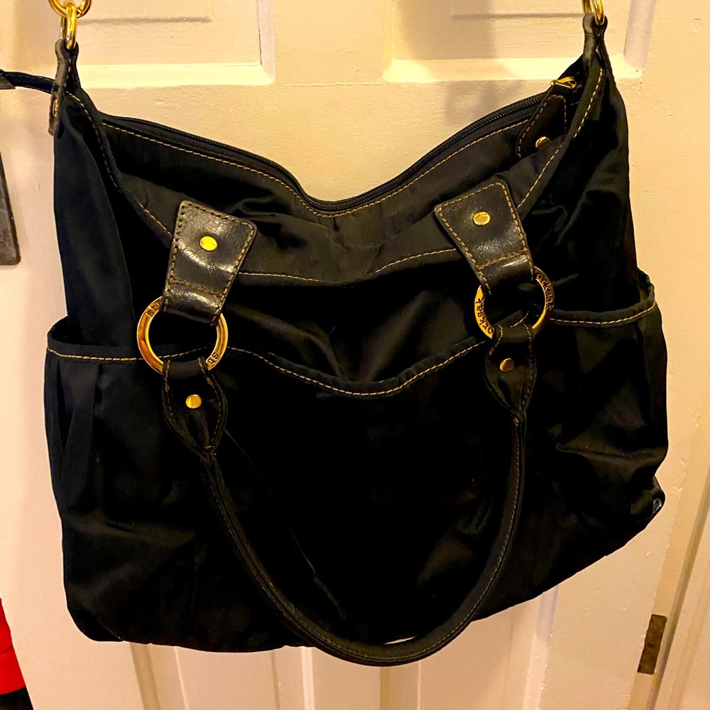 EUC Black StorkSak Diaper Bag With Changing Pad